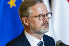 Predseda vlády Českej republiky Petr Fiala dnes privíta Marka Rutteho. FOTO: TASR/Jakub Kotian