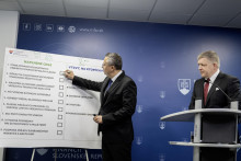 Minister financií Ladislav Kamenický s premiérom Robertom Ficom počas kontrolného dňa v rezorte.