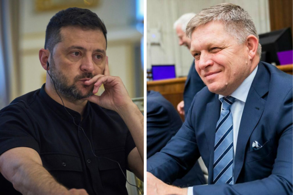 Robert Fico a Volodymyr Zelenskyj. FOTO: Koláž HN/TASR