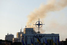 Pokiaľ by sa potvrdilo, že Rusko zaútočilo na budovu ukrajinskej vlády, išlo by o eskaláciu ruskej leteckej kampane voči cieľom v hlavnom meste Ukrajiny, FOTO: REUTERS