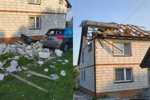 &Scaron;kody v Poľsku po n&aacute;letoch rusk&yacute;ch dronov. FOTO: X/nexta_tv