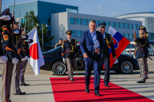 Na snímke prezident SR Peter Pellegrini v stredu vystúpil s príhovorom na ceremónii pri príležitosti Národného dňa SR na svetovej výstave EXPO 2025 v japonskej Osake. FOTO: TASR/KP SR