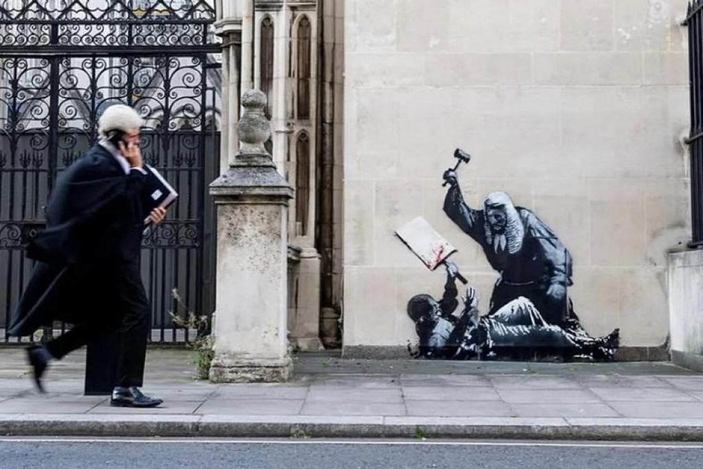 The Banksy‘s mural from the Royal Court