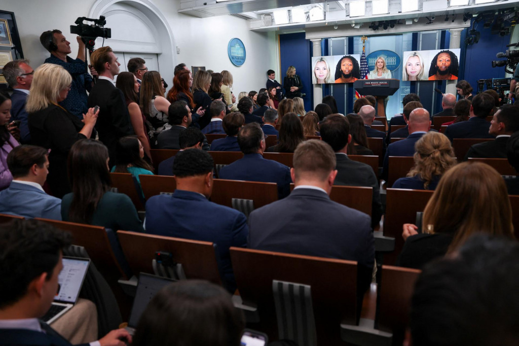 O pobodaní Iryny Zaruckej informovala aj hovorkyňa Bieleho domu Karoline Leavittová. FOTO: Reuters
