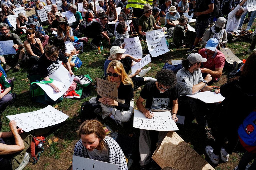 Propalestínsky protest v Londýne - ilustračná fotografia. FOTO: Reuters