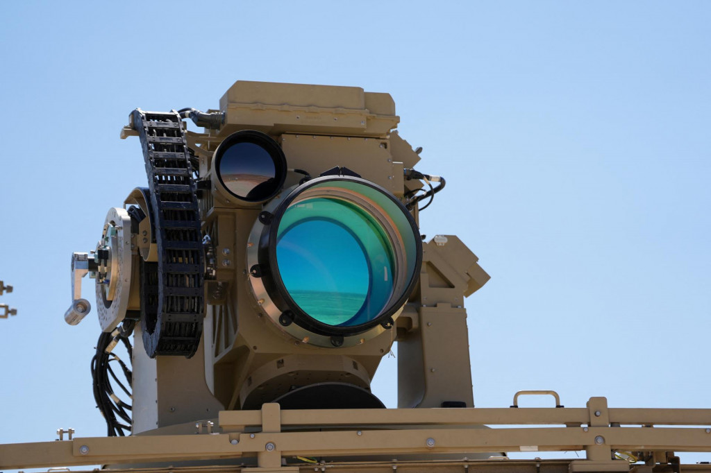 Detail laserov&eacute;ho protiraketov&eacute;ho zachyt&aacute;vacieho syst&eacute;mu Iron Beam, ktor&yacute; vyvinul Izrael. FOTO: REUTERS/Israel Defence Ministry