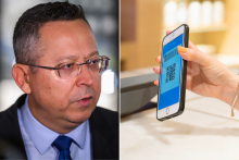 Minister financií Ladislav Kamenický plánuje spustiť prevádzku QR platieb v obchodoch na Slovensku. FOTO: TASR, Dreamstime; Koláž: HN