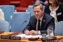 Na snímke americký veľvyslanec pri OSN Mike Waltz počas mimoriadneho zasadnutia Bezpečnostnej rady OSN k incidentu v Estónsku v sídle OSN v New Yorku. FOTO: TASR/AP