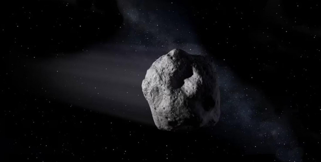 Umelecká ilustrácia zobrazuje typický asteroid.