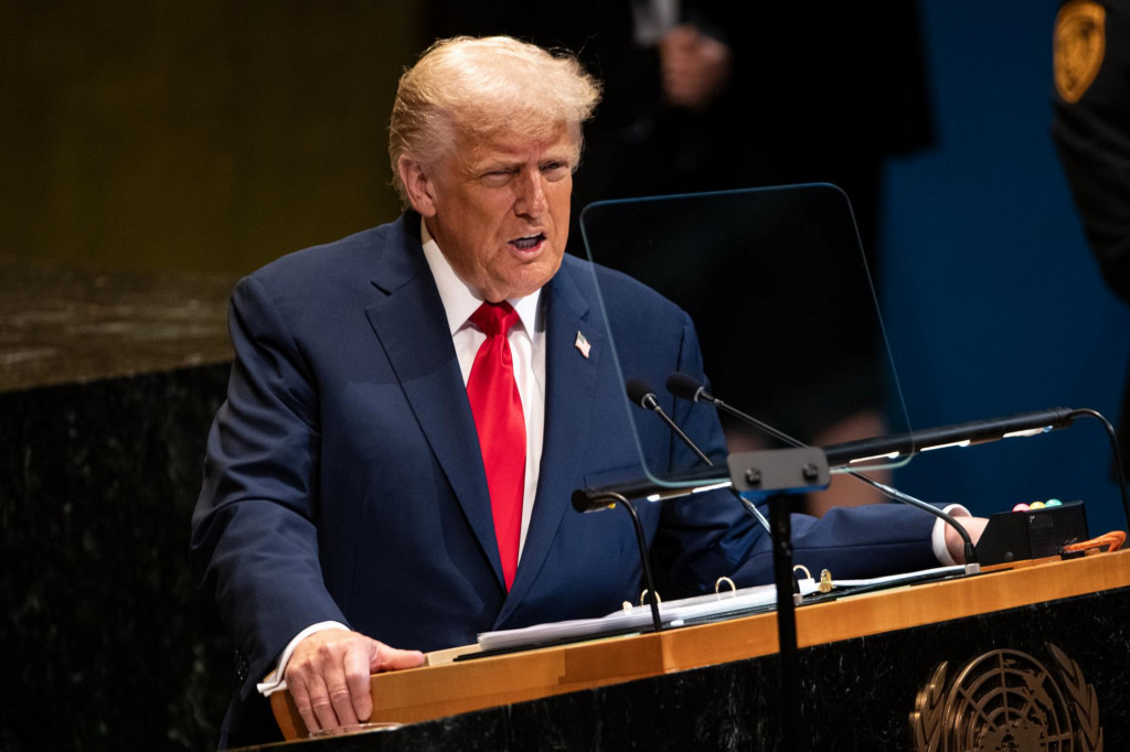 Americký prezident Trump odovzdal na Valnom zhromaždení OSN niekoľko výrazných posolstiev. FOTO: TASR/AP