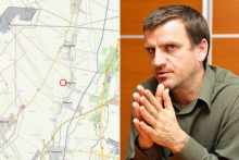 Na snímke vpravo je Juraj Mačaj, ktorý je predseda Predstavenstva Agromačaj, a. s. Na druhej snímke je lokalita navrhovanej investície pri Ratkovciach. FOTO: HN/zámer Mačaj, koláž HN