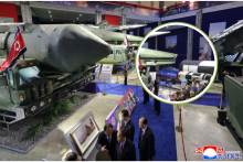 Nový severokórejský dron. FOTO: KCNA/Koláž HN