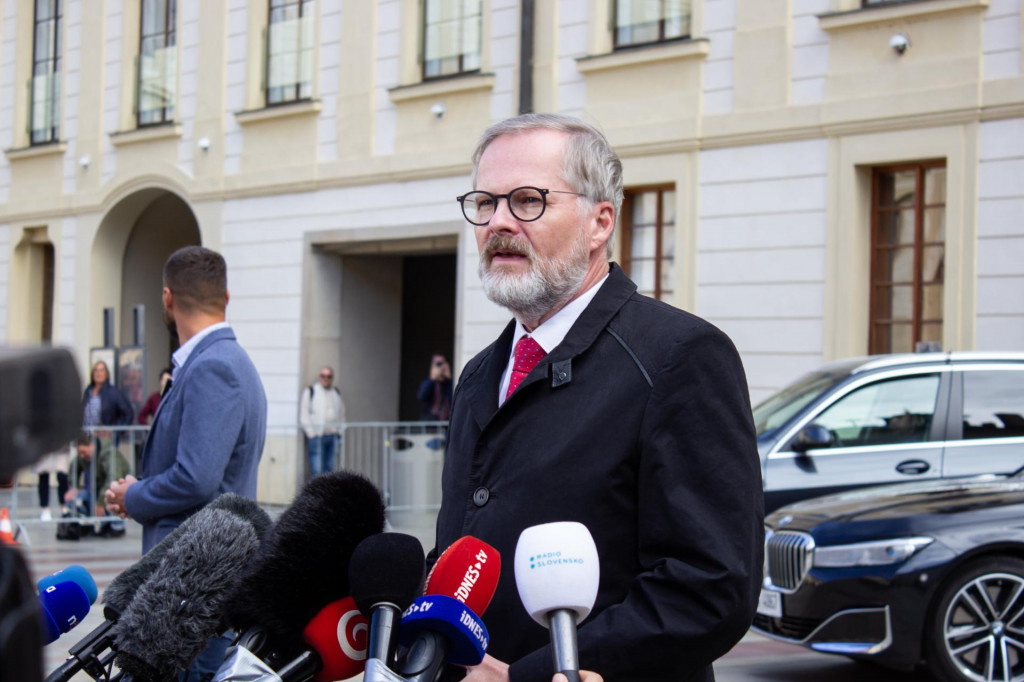 Končiaci český premiér a líder koalície SPOLU Petr Fiala. FOTO: TASR/Barbora Vizváryová