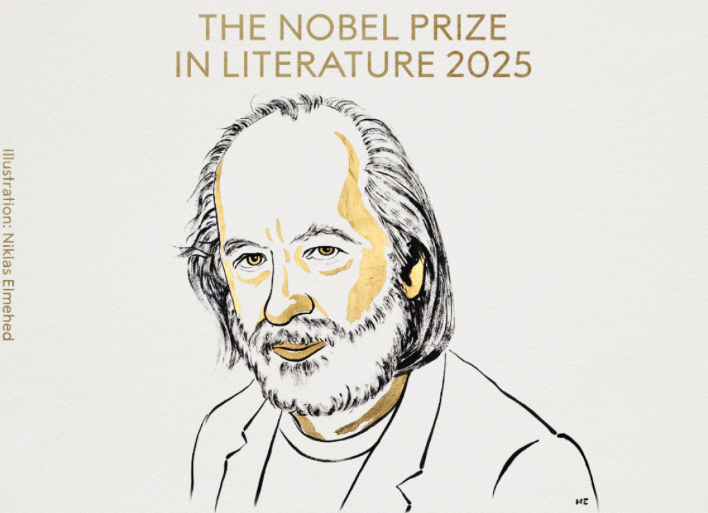 Maďarský spisovateľ a scenárista László Krasznahorkai. FOTO: X/The Nobel Prize