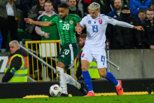 Striedajúci Tomáš Rigo predviedol v Belfaste na ihrisku za polhodinu viac než väčšina jeho spoluhráčov za celých 90 minút hry. FOTO: TASR/J. Novák