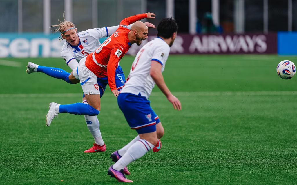 Faerské ostrovy prekvapili favorita. V kvalifikácii o postup na MS 2026 zdolali Česko 2:1. FOTO: FAČR