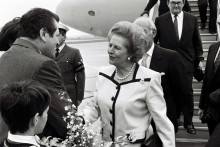 V roku 1990 prišla Margaret Thatcherová do Bratislavy. FOTO: Archív TASR