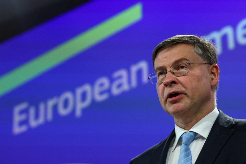 Európsky komisár pre hospodárske a menové záležitosti Valdis Dombrovskis. FOTO: Reuters