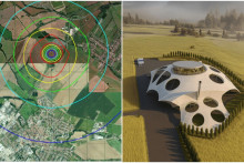 Na snímke je umiestnene plánovej spaľovne pri meste Skalica a vizualizácia zariadenia. FOTO: GGES