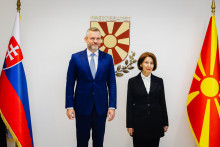 Prezident Peter Pellegrini a prezidentka Severného Macedónska Gordana Siljanovská-Davková. FOTO: TASR/Kancelária prezidenta SR