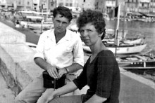 Na exkurzii s výtvarníkom Milanom Dobešom, 1965. FOTO: archív Marianny Čunderlíkovej