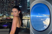 Zuzana robí letušku.