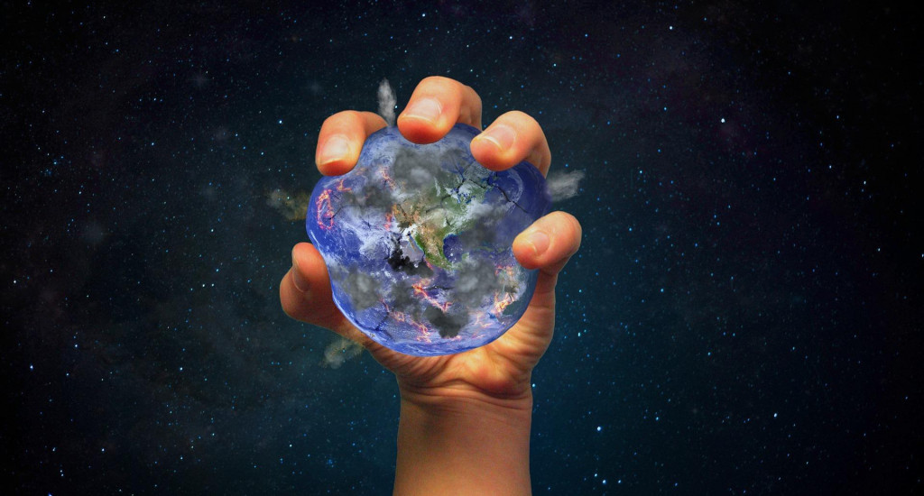 Ilustrácia, ako ľudstvo zaobchádza so Zemou.