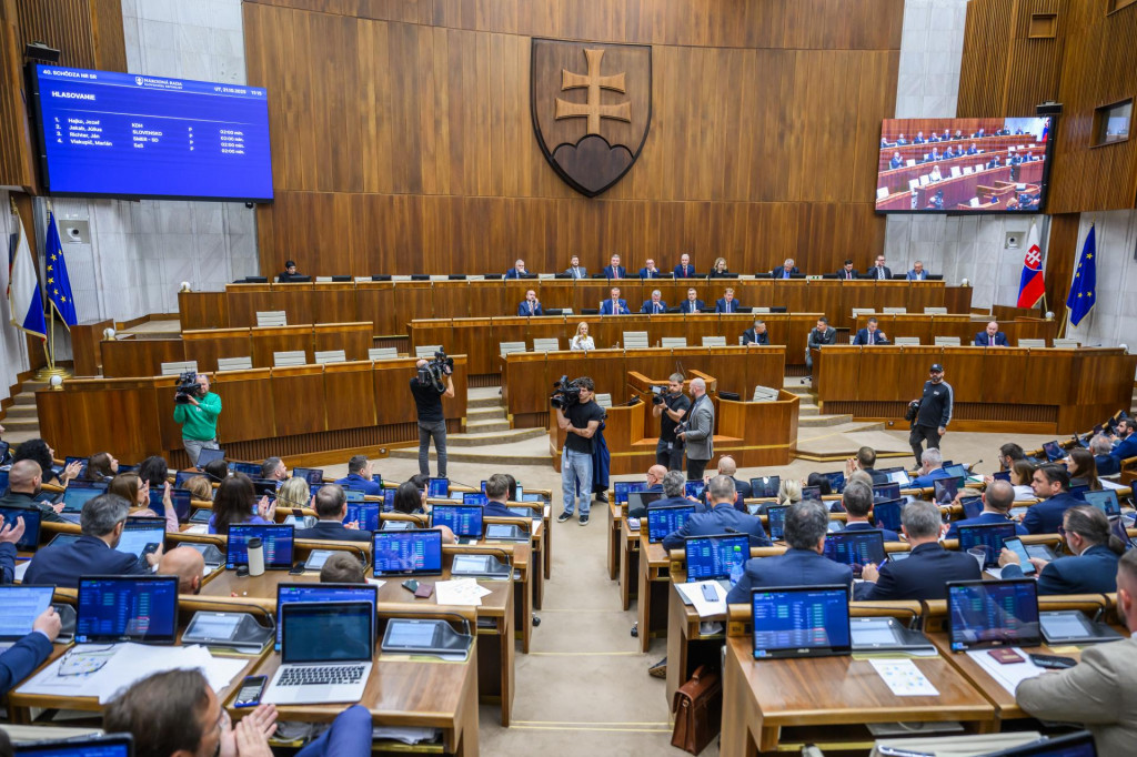 Na snímke plénum počas hlasovania. FOTO: TASR/Jaroslav Novák
