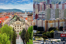 Vľavo pohľad na Košice, vpravo na Petržalku.

FOTO: Dreamstime; Koláž: HN