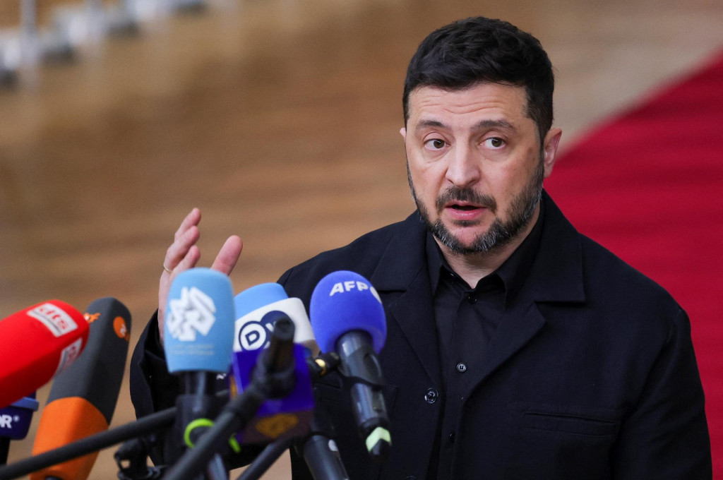 Ukrajinský prezident Volodymyr Zelenskyj na summite v Bruseli. FOTO: REUTERS
