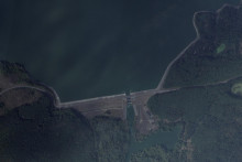 Satelitná snímka zobrazujúca priehradu v Belgorodskej oblasti. FOTO: REUTERS/Planet Labs PBC