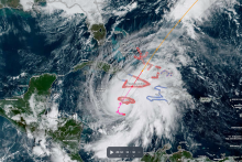 Oko hurikánu Melissa je už tesne pri jamajskom pobreží. FOTO: Zoom Earth jamajka
