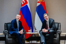 Slovenský prezident Peter Pellegrini a srbský prezident Aleksandar Vučič. FOTO: TASR/Kancelária prezidenta
