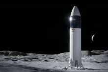 Koncept lunárneho modulu Starship HLS pre NASA z roku 2021. FOTO: NASA