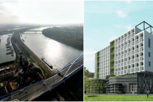 Na snímke vpravo je vizualizácia hotela FT2 Prístavná. FOTO: TASR/D. Veselský, Alfa Group International