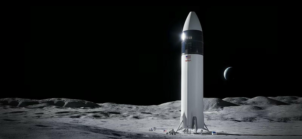 Koncept lunárneho modulu Starship HLS pre NASA z roku 2021. FOTO: NASA