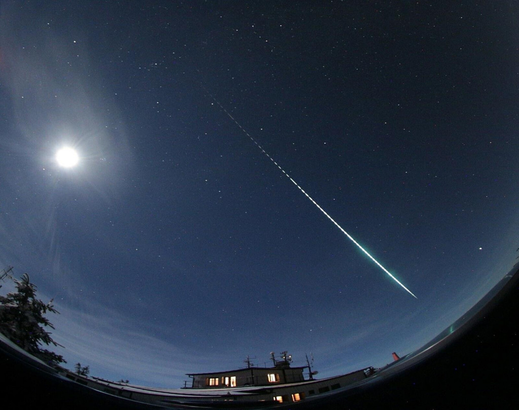 Výrez z celooblohovej snímky bolidu z 13. januára 2022