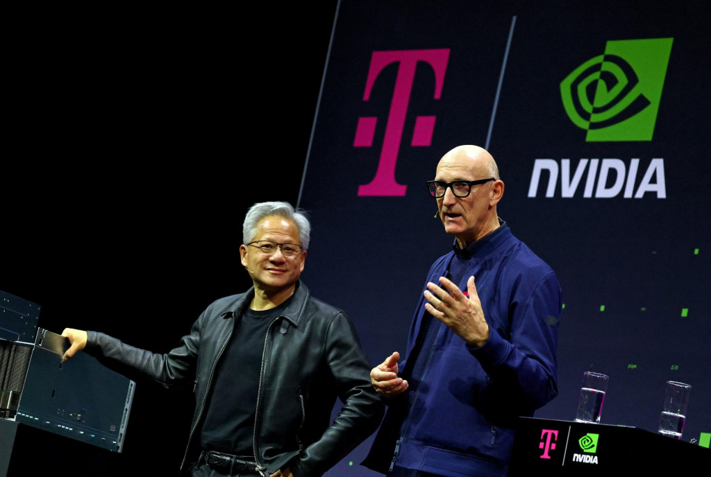 Nvidia a Deutsche Telekom investujú miliardu eur do centra pre AI v Nemecku. FOTO: REUTERS
