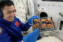 Čínski astronauti ugrilovali kuracie krídla na stanici Tiangong