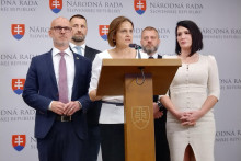 Na snímke predstavitelia strany SaS. FOTO: TASR/Martina Kriková