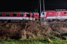 Snímka z miesta zrážky vlakov. FOTO: Z.S. Dopravný Servis