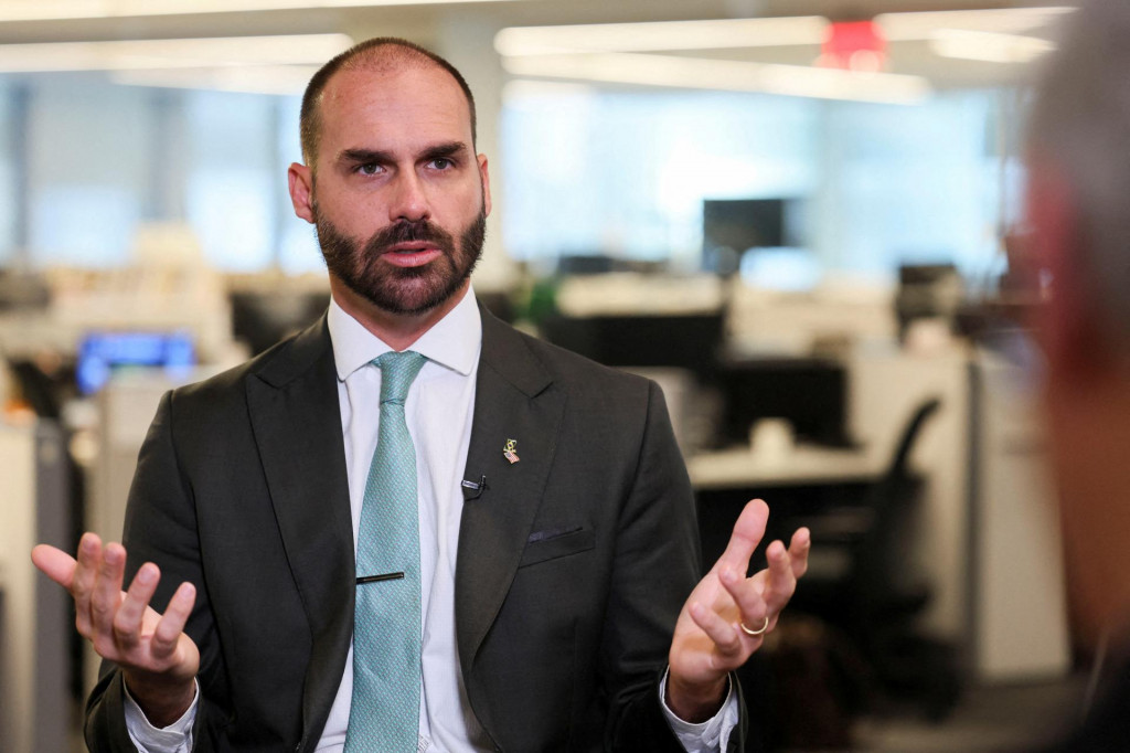 Syn brazílskeho exprezidenta Jaira Bolsonara Eduardo Bolsonaro. FOTO: Reuters