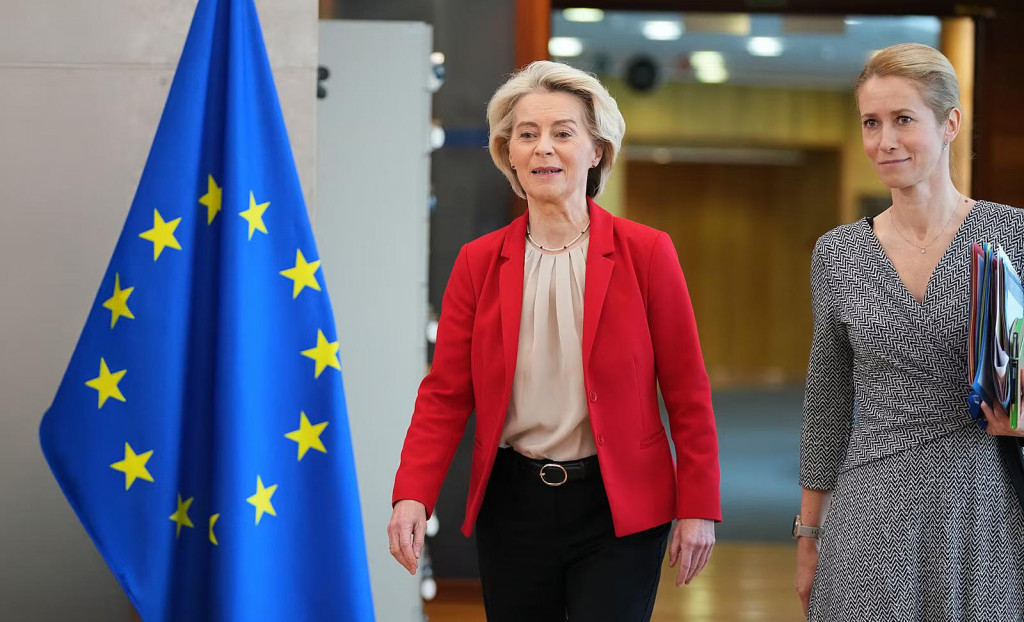 Rivalky. Šéfka Komisie Leyenová aj šéfdiplomatka EÚ Kallasová bojujú o teritórium. FOTO: AP