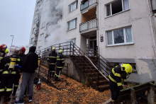 Požiar bytovky v Topoľčanoch. FOTO: Mesto Topoľčany