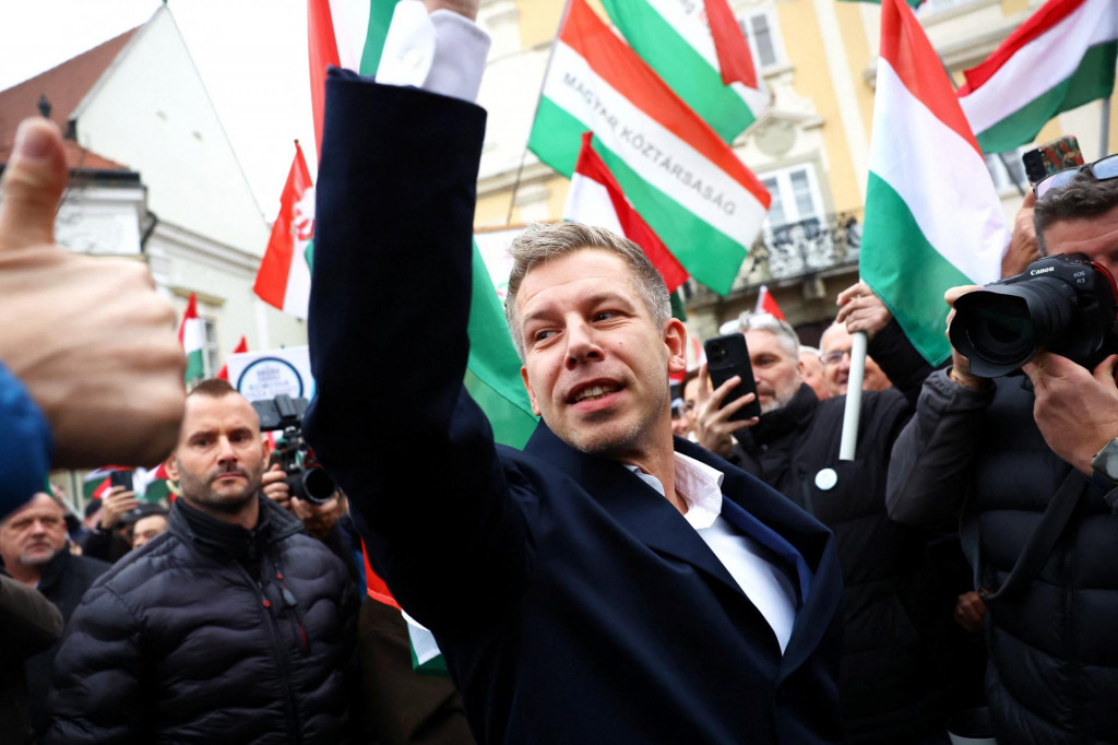 Líder opozičnej strany TISZA  Péter Magyar. FOTO: Reuters