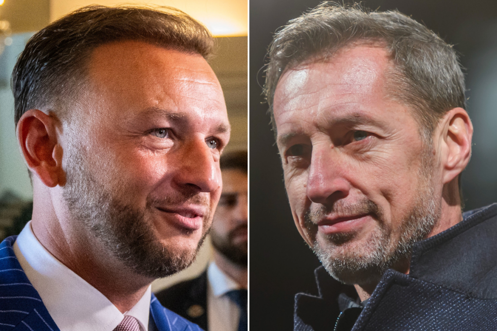 Predsedovia Hlasu Matúš Šutaj Eštok a a KDH Milan Majerský. FOTO: TASR; Koláž: HN