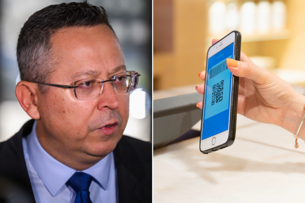 Minister financií Ladislav Kamenický plánuje spustiť prevádzku QR platieb v obchodoch na Slovensku. FOTO: TASR, Dreamstime; Koláž: HN