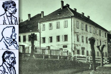 Aktéri kanibalskej kauzy (na dobových kresbách zo súdnej siene), ktorí boli za úkladnú lúpežnú vraždu odsúdení na doživotie a vtedajšia podoba Kohnovho mlyna v Třebíči, kde zločin spáchali.