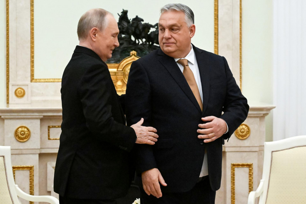 WRuský prezident Vladimir Putin a maďarský premiér Viktor Orbán. FOTO: TASR/AP