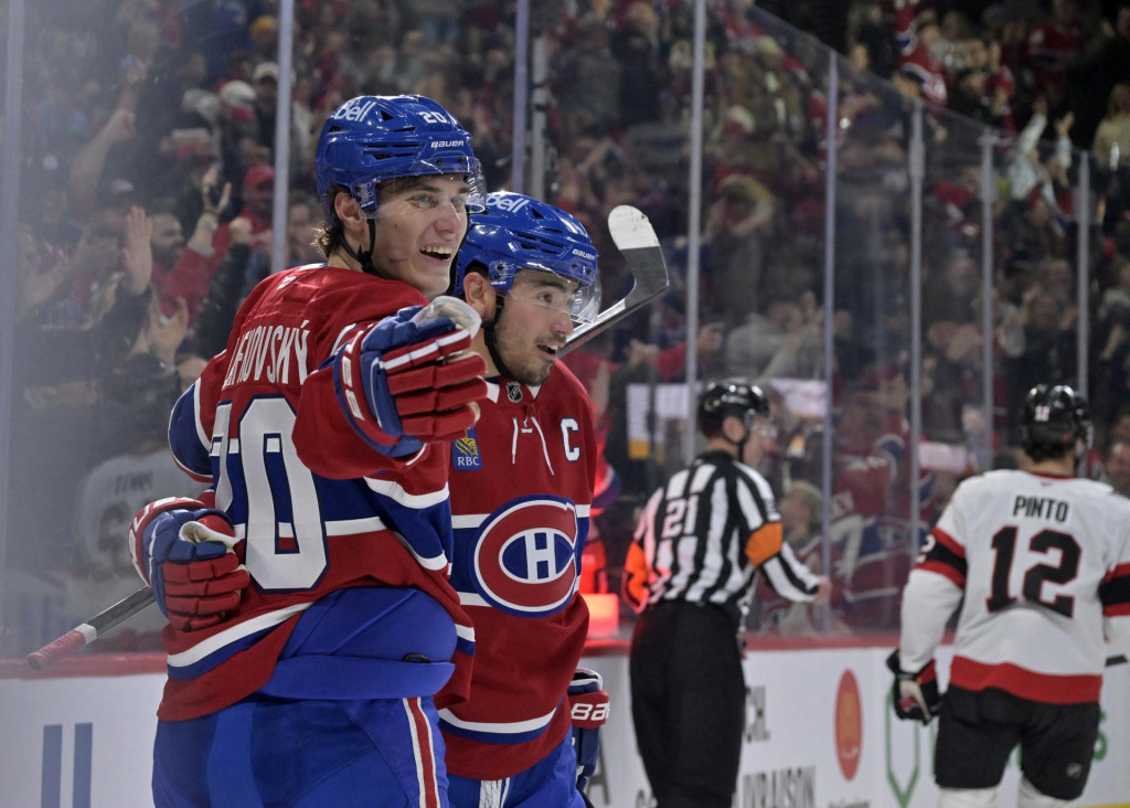 &Uacute;točn&iacute;k Montrealu Canadiens Juraj Slafkovsk&yacute;. FOTO: Reuters